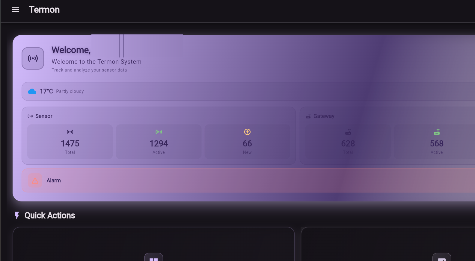 Termon dashboard overview